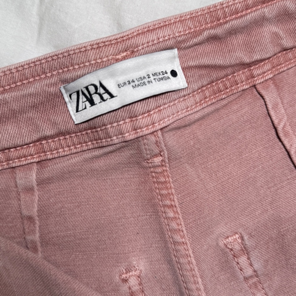 Zara Dusty Pink High Waisted Jeans Size 2 - Picture 10 of 16